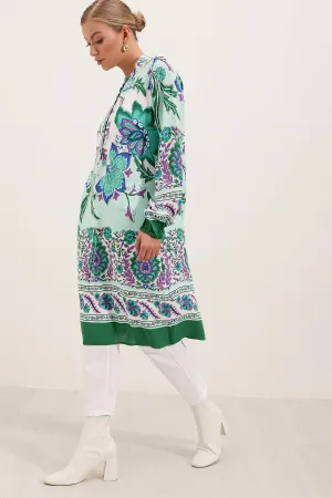 5903 desenli viskon elbise