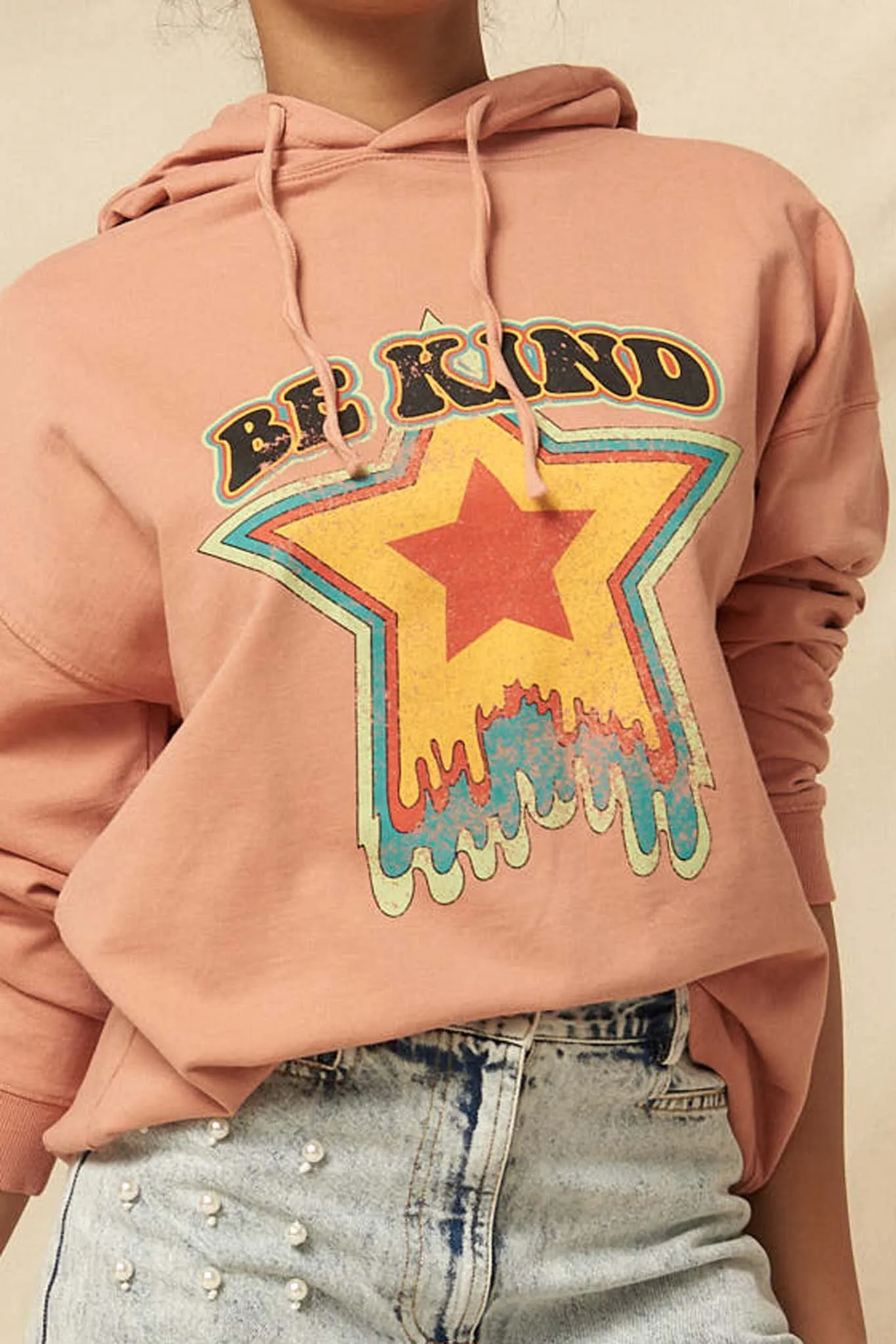 Be Kind Garment-Dyed Graphic Hoodie