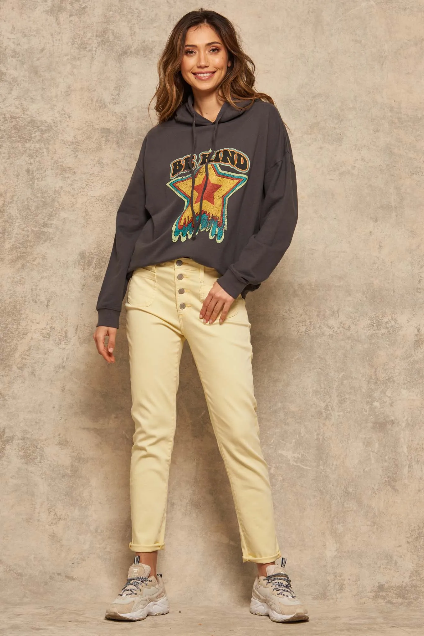 Be Kind Garment-Dyed Graphic Hoodie