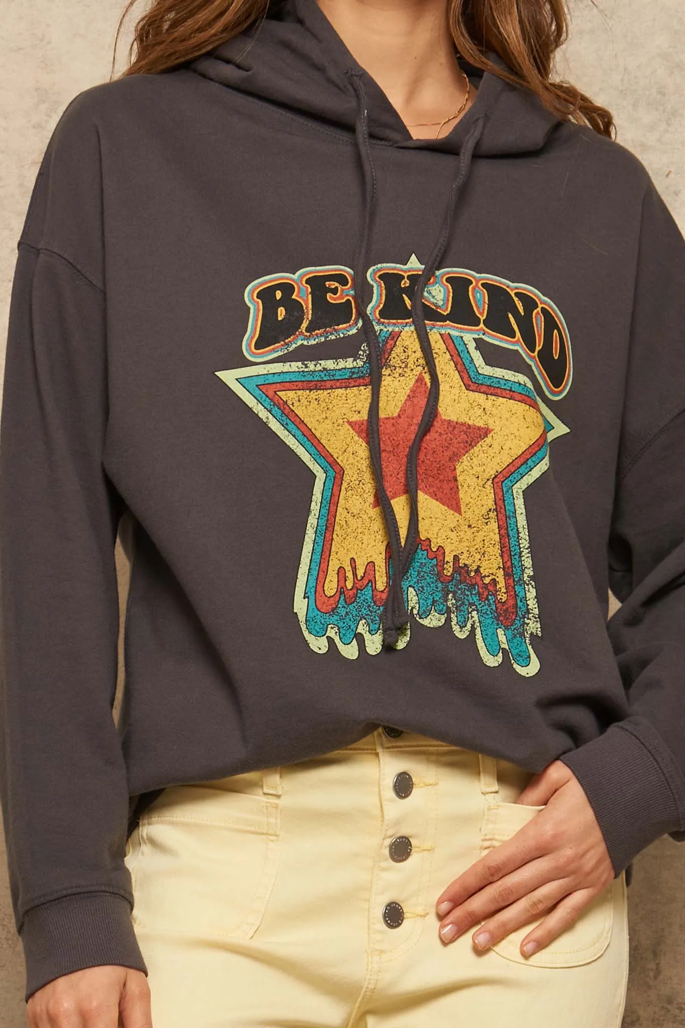 Be Kind Garment-Dyed Graphic Hoodie