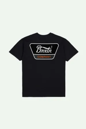 Brixton Linwood S/S Standard T-Shirt - BLACK/ORANGE/WHITE