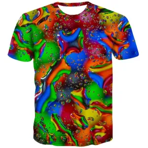 Colorful T shirts Men Graffiti Shirt Print Abstract Tshirt Anime Psychedelic Tshirts Casual Rain T-shirts 3d
