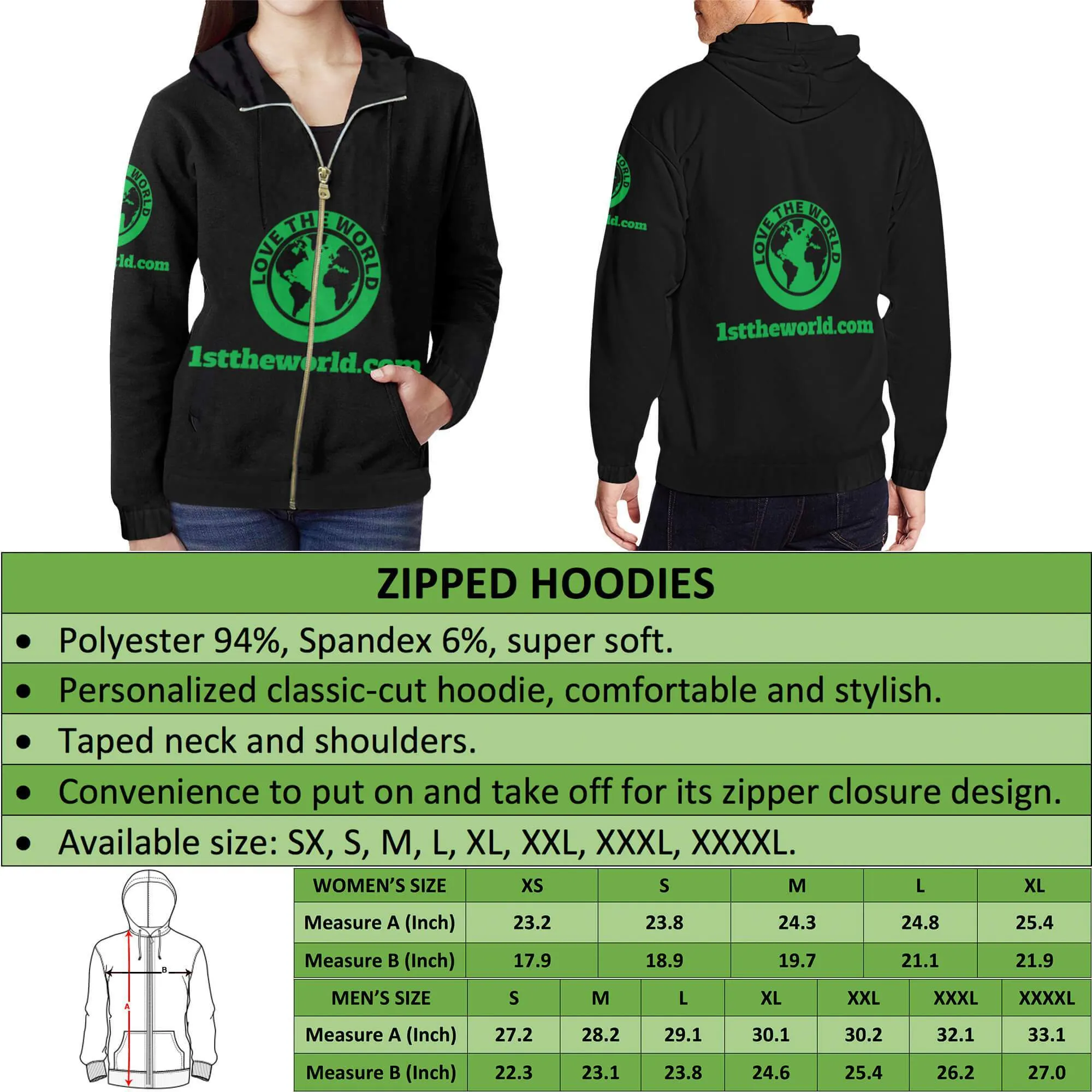 Cook Islands Active Special Zipper Hoodie A7