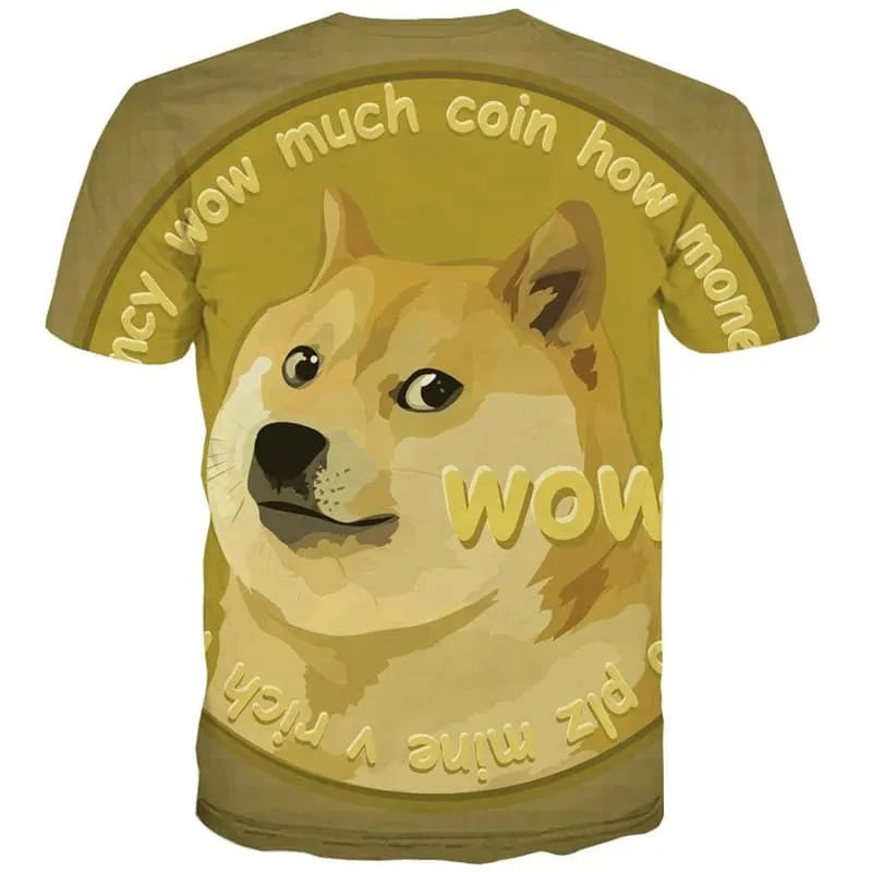 Dog T shirt Men Bitcoin Funny T shirts Animal Anime Clothes Retro Tshirts Casual