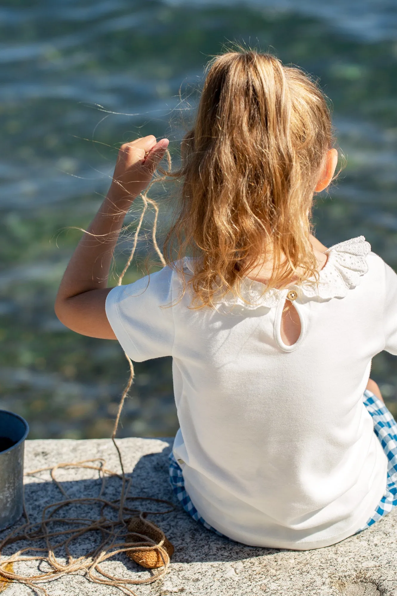 Frugi Catarina Shorts in Deep Sea Check