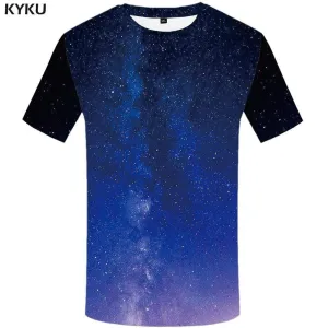 Galaxy T shirt Men Space Tshirt Anime Blue Tshirts Print Harajuku T-shirt 3d Gothic T shirts Funny Mens Fashion Hip hop Unisex