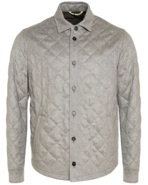Grey Diamond Quilted Cashmere Shacket