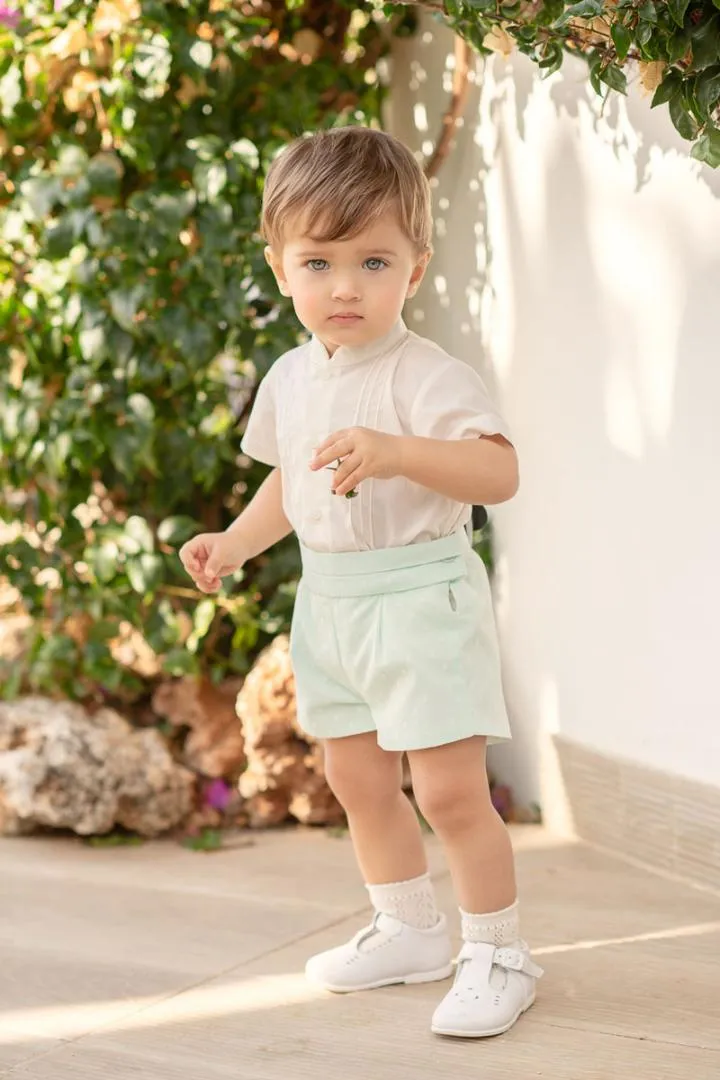 Ivory & Green Boy Set