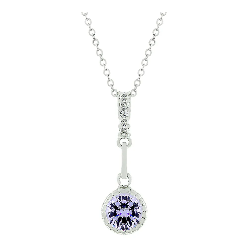 J Goodin Cubic Zirconia Classic Contemporary Fashion Style Lavender Drop Pendant For Women