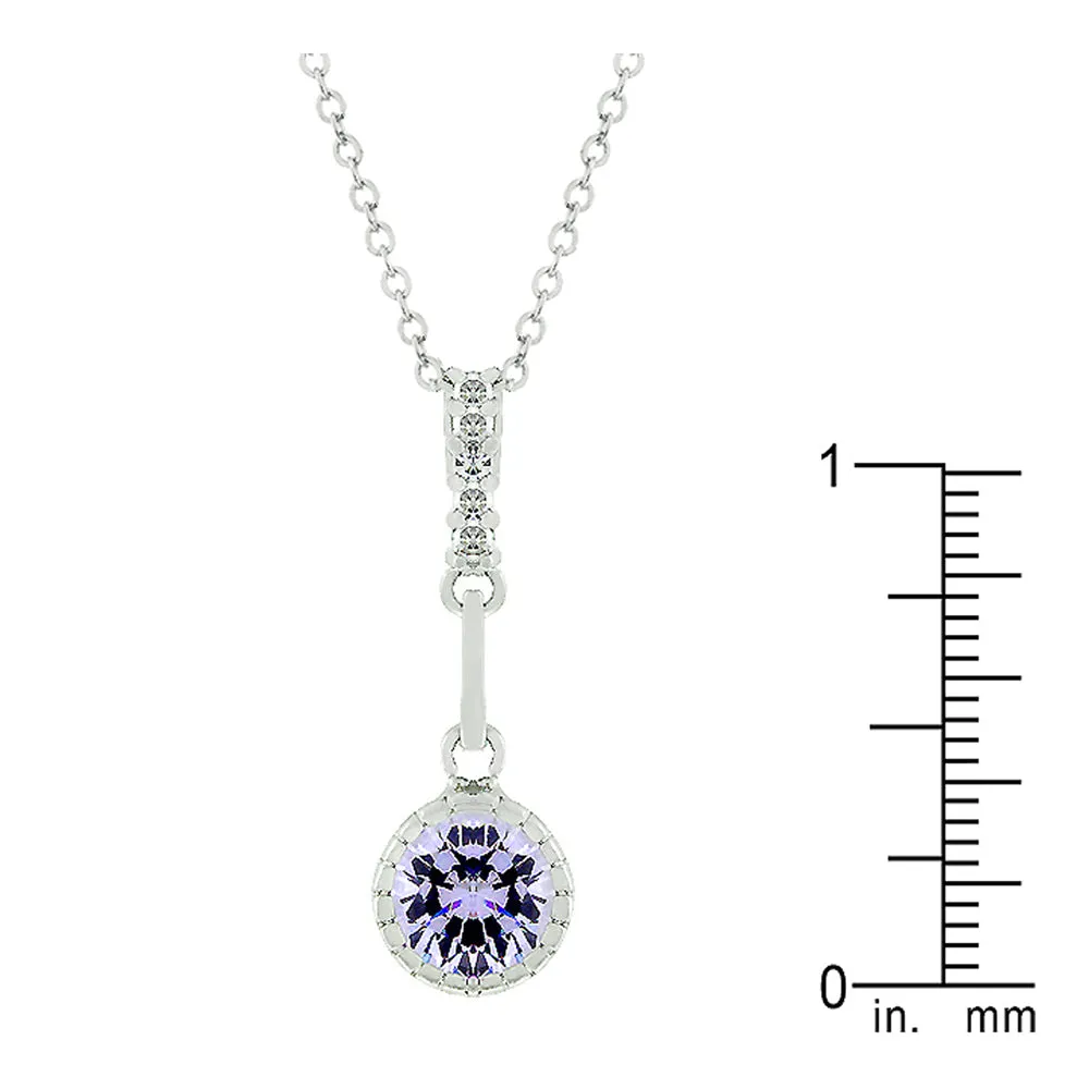 J Goodin Cubic Zirconia Classic Contemporary Fashion Style Lavender Drop Pendant For Women