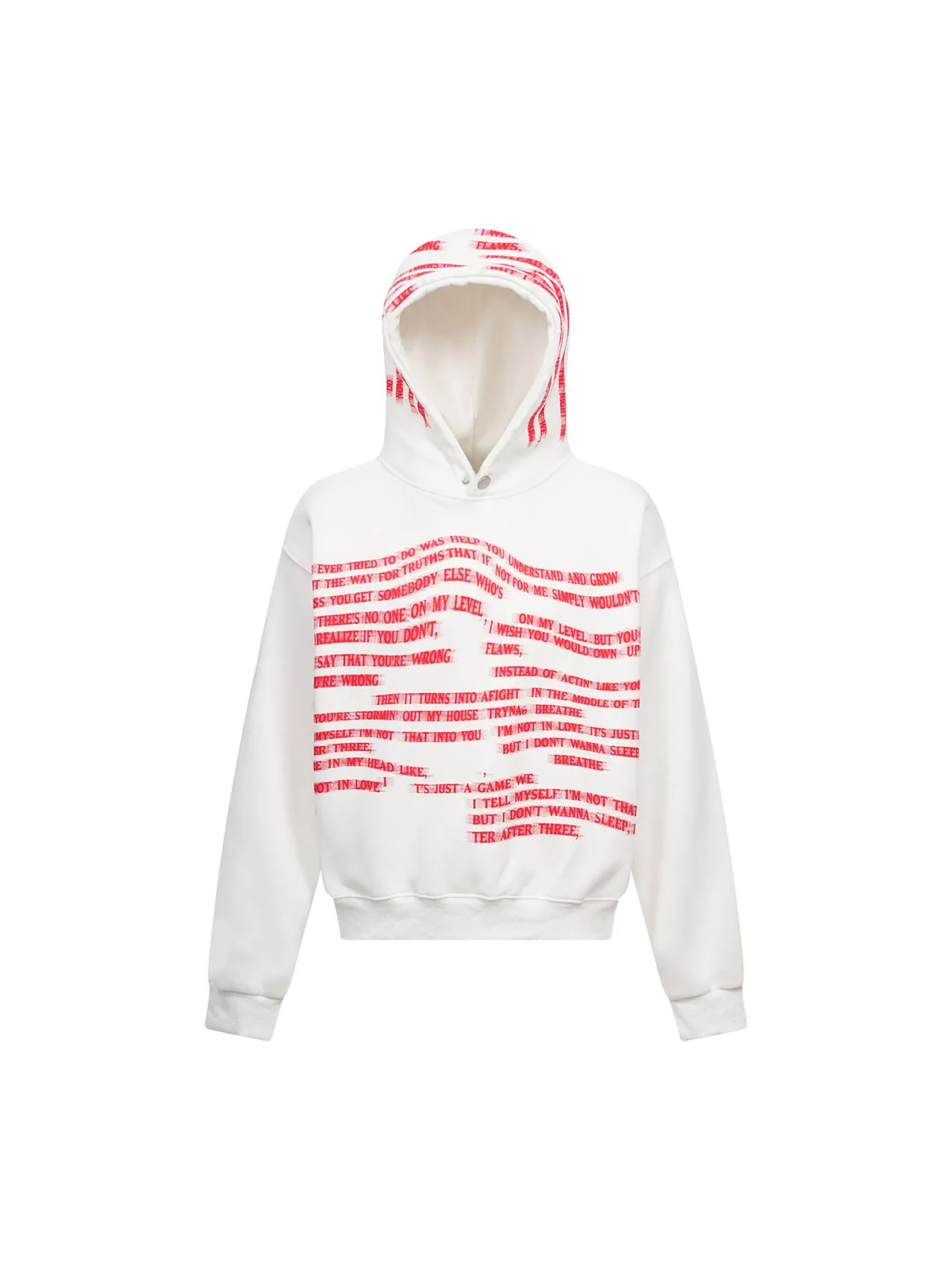 Lettering Fleece Hooded Sweatshirt