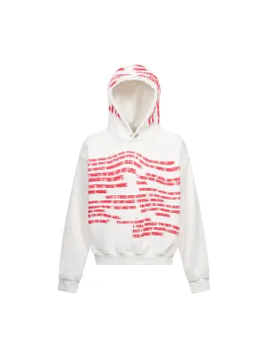 Lettering Fleece Hooded Sweatshirt