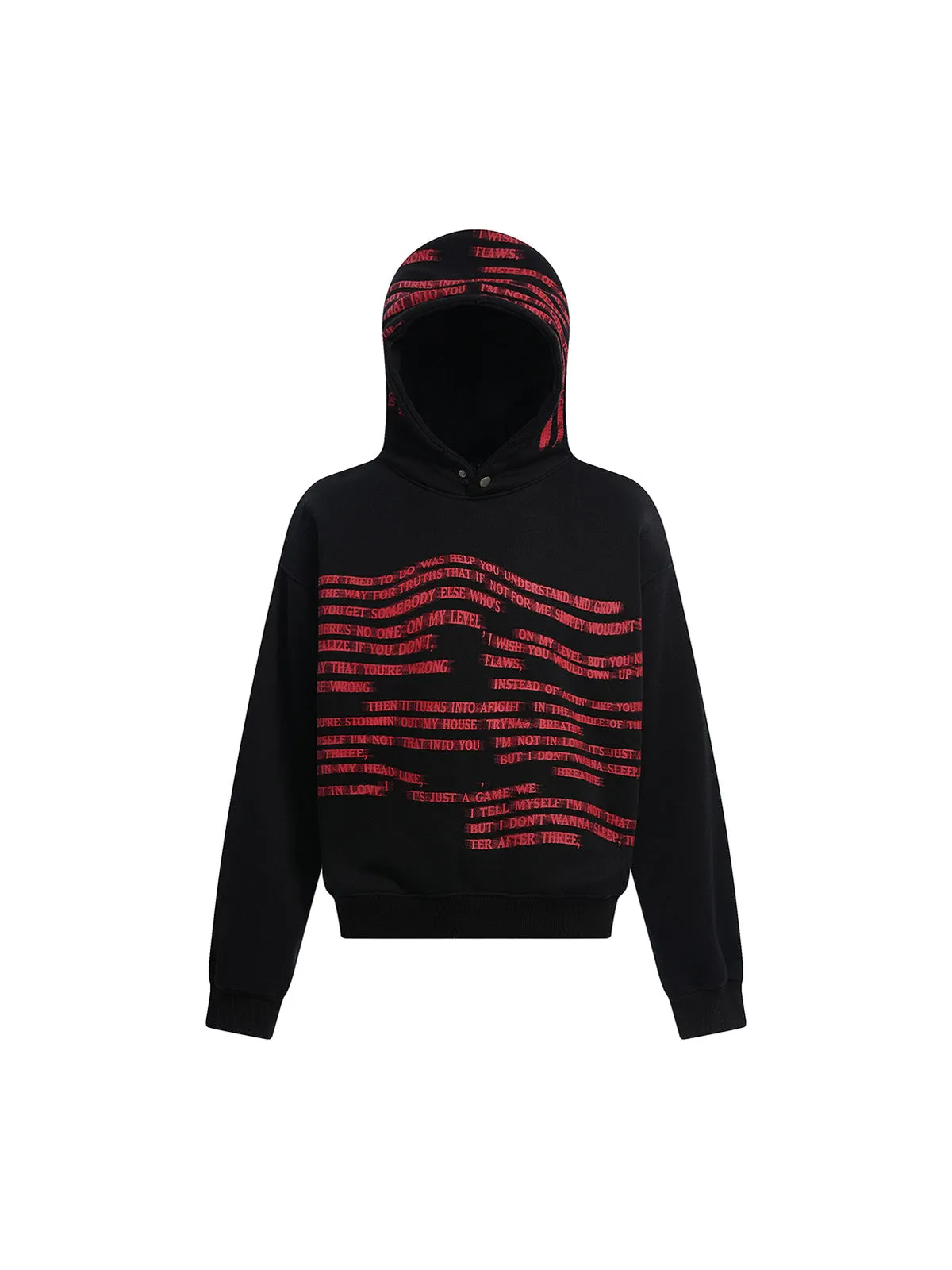 Lettering Fleece Hooded Sweatshirt
