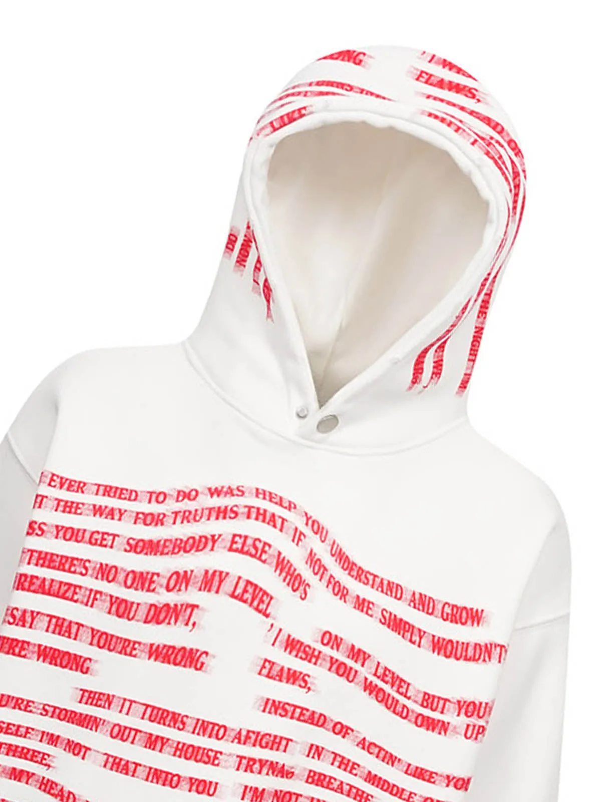 Lettering Fleece Hooded Sweatshirt