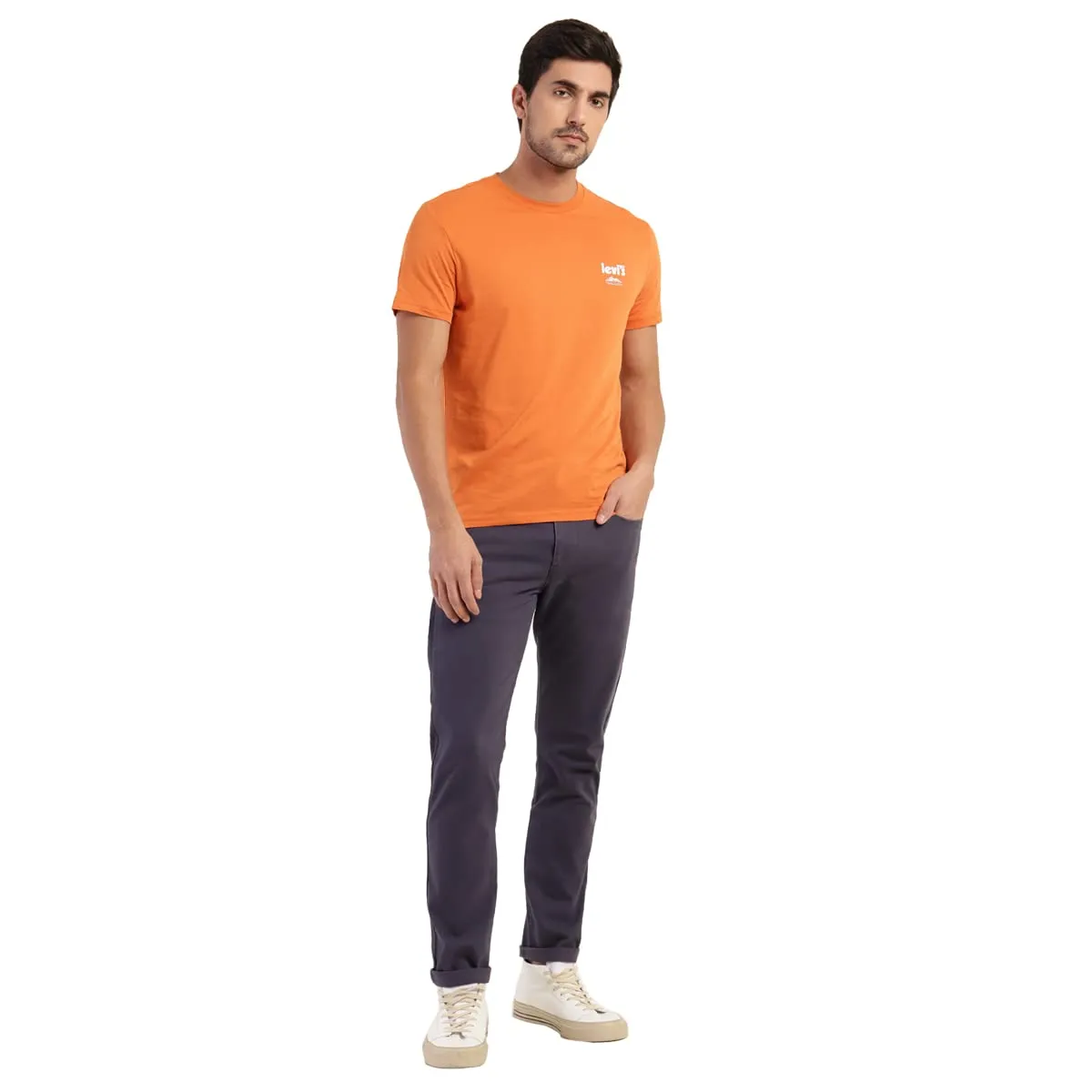 Levi's Men's Solid Regular Fit T-Shirt (16960-0900_Burnt Orange S)