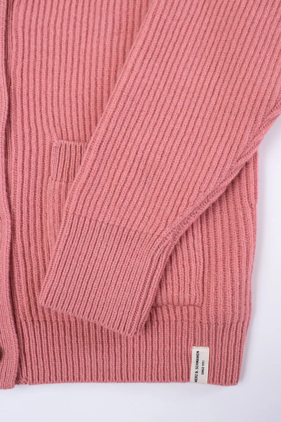 LOCG02.39 - Merino Wool Cashmere Blend Cardigan Relaxed Fit - Rosewood