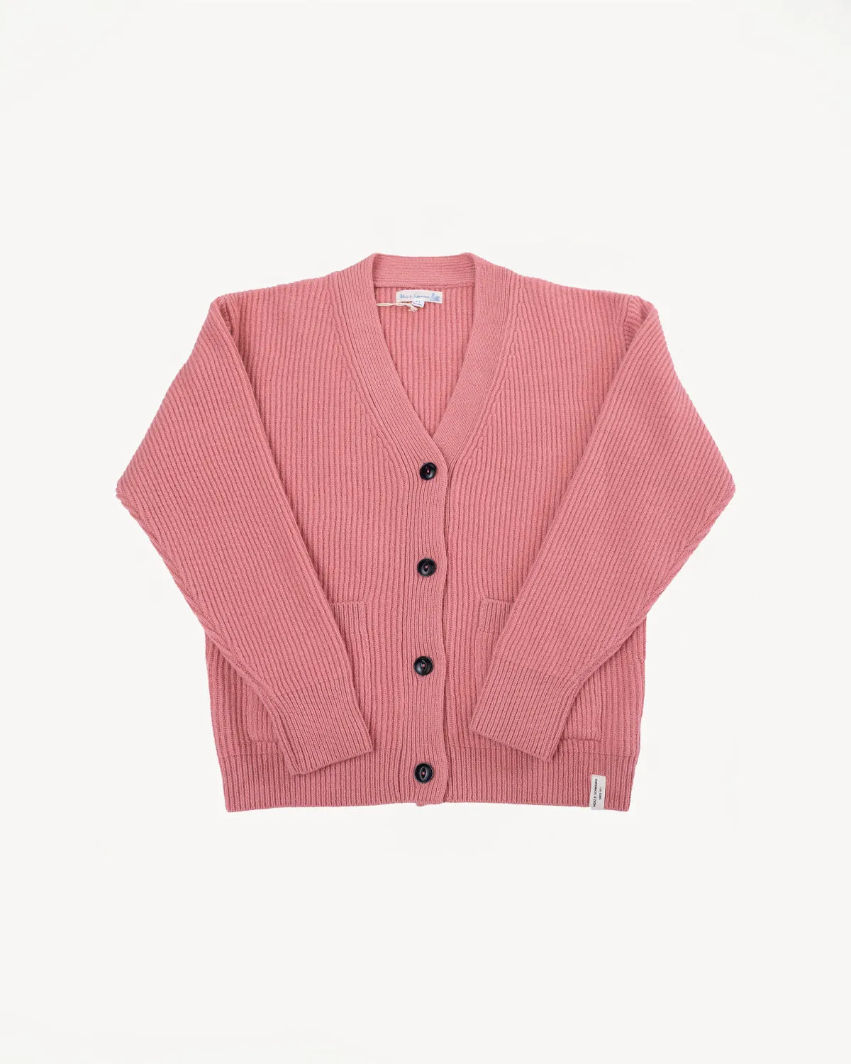 LOCG02.39 - Merino Wool Cashmere Blend Cardigan Relaxed Fit - Rosewood