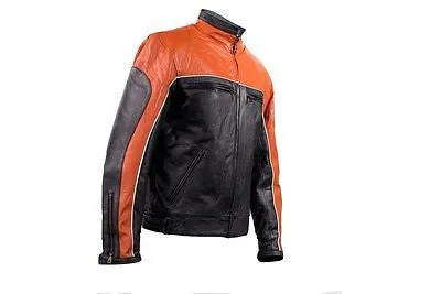 MEN'S MOTORCYCLE SCOOTER ORANGE JACKET W/ZIPOUT LINER INSIDE GREAT PRICE