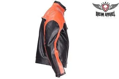 MEN'S MOTORCYCLE SCOOTER ORANGE JACKET W/ZIPOUT LINER INSIDE GREAT PRICE