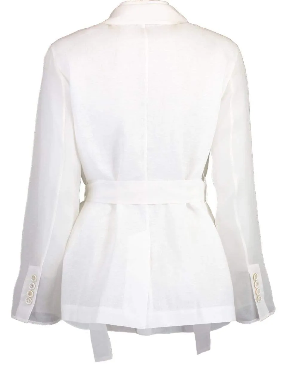Organza Belted Silk Shirt