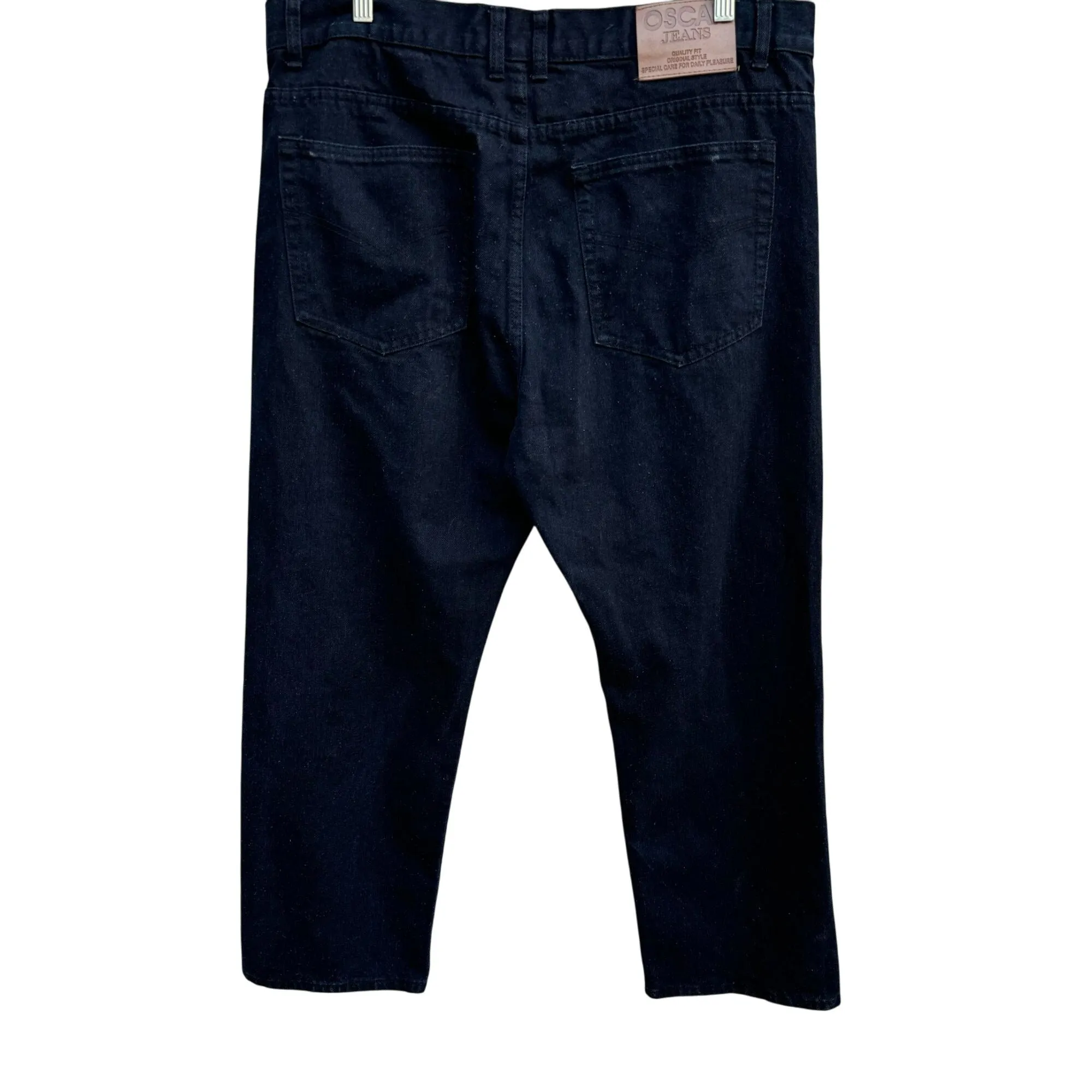 Oscar Jeans Selected 2015 Mens Black Denim Straight Leg Baggy Jeans 40" x 30"