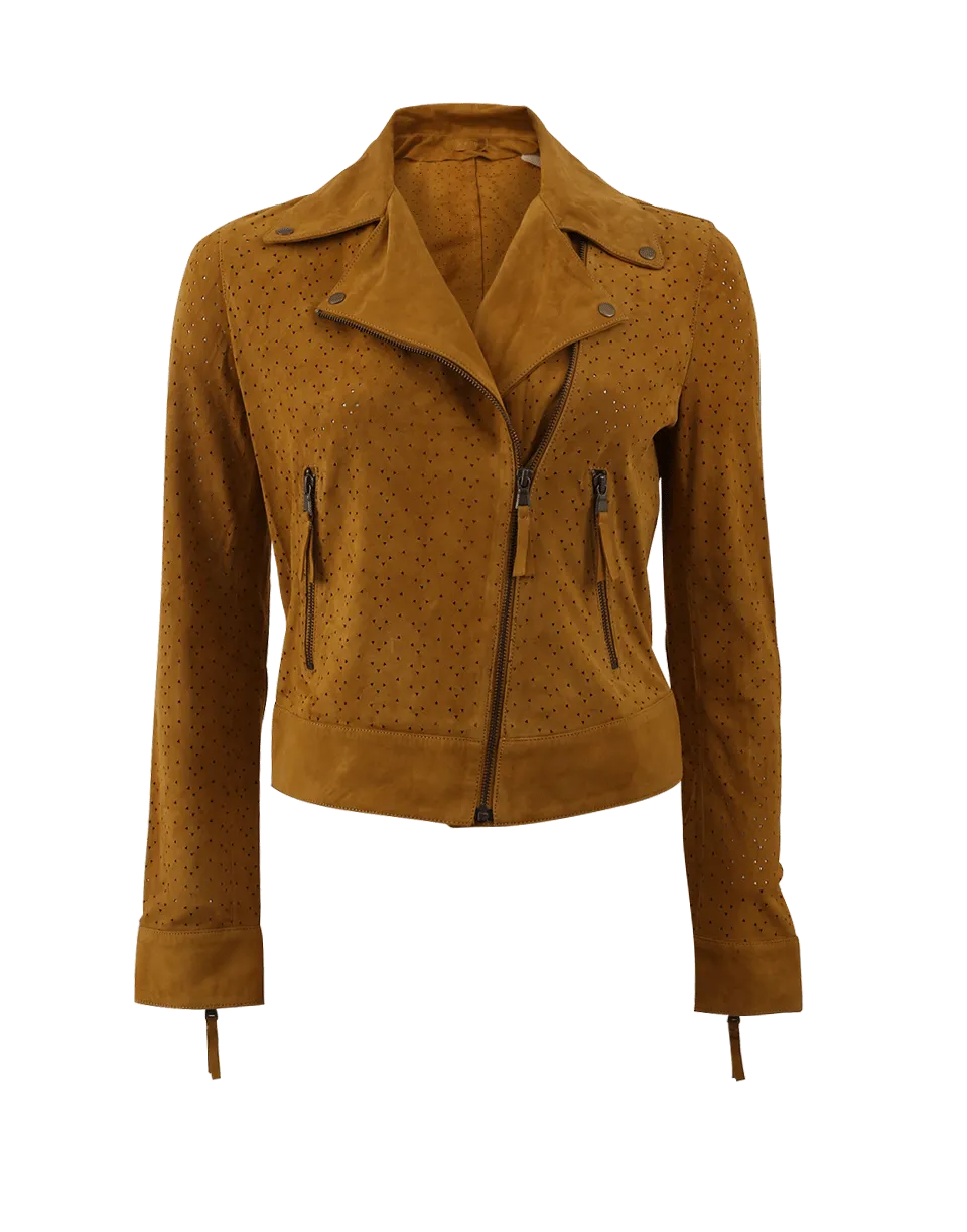 Perforated Suede Jacket