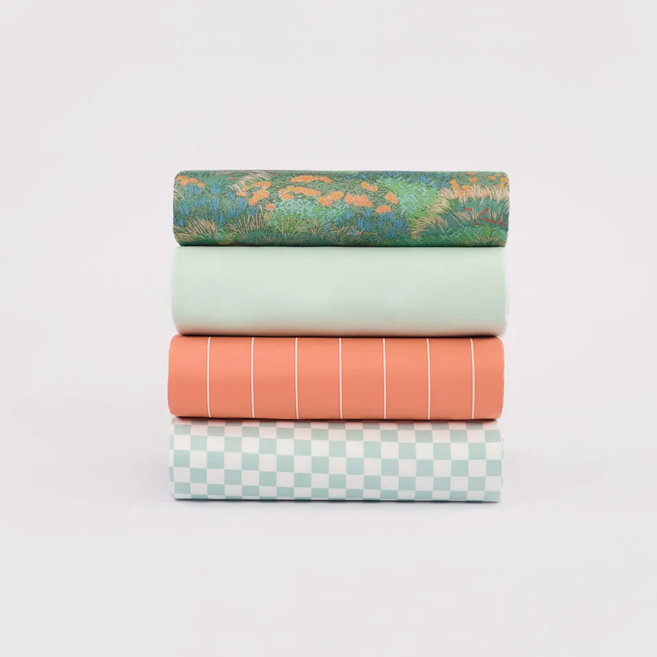 See You At Six - Verticals NNMNN - Cotton Canvas Gabardine Twill - Melon Punch