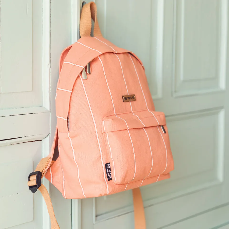 See You At Six - Verticals NNMNN - Cotton Canvas Gabardine Twill - Melon Punch