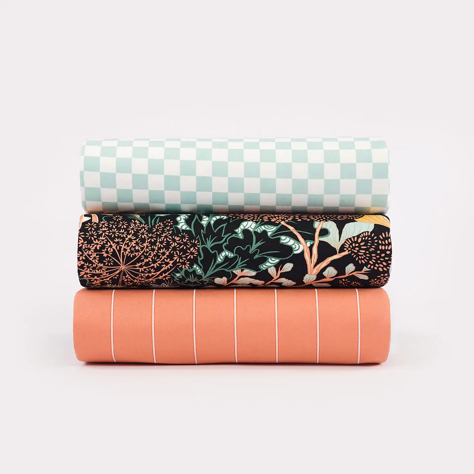 See You At Six - Verticals NNMNN - Cotton Canvas Gabardine Twill - Melon Punch