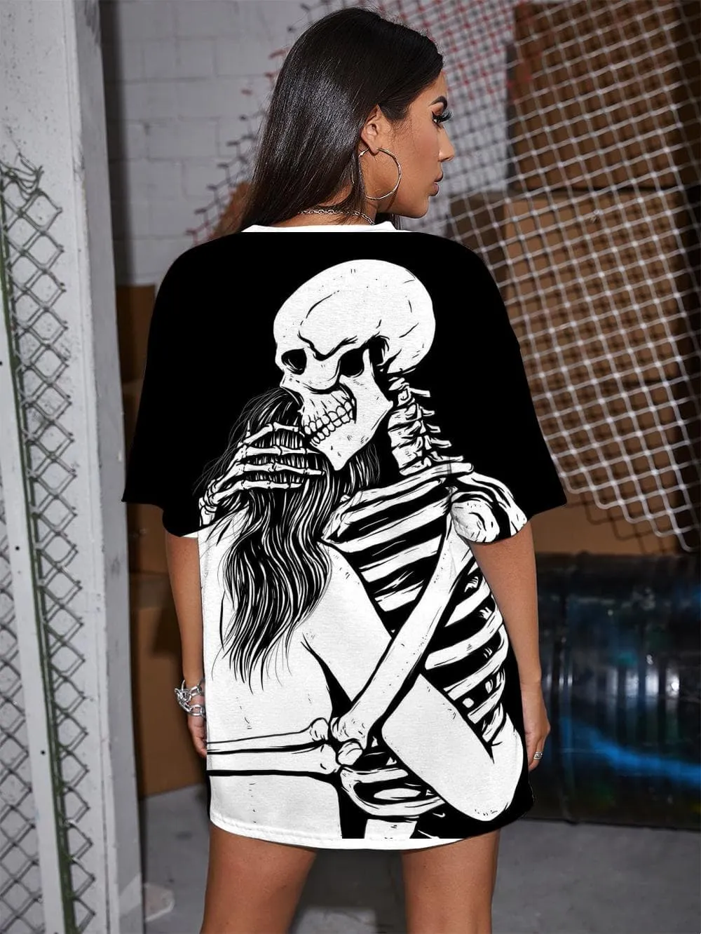 Skull T-shirt Women Skeleton T-shirts 3d Love Shirt Print Novel Funny T shirts Harajuku Gothic
