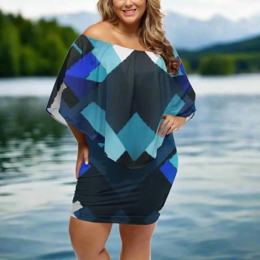 Stylish Azure Mosaic Dress