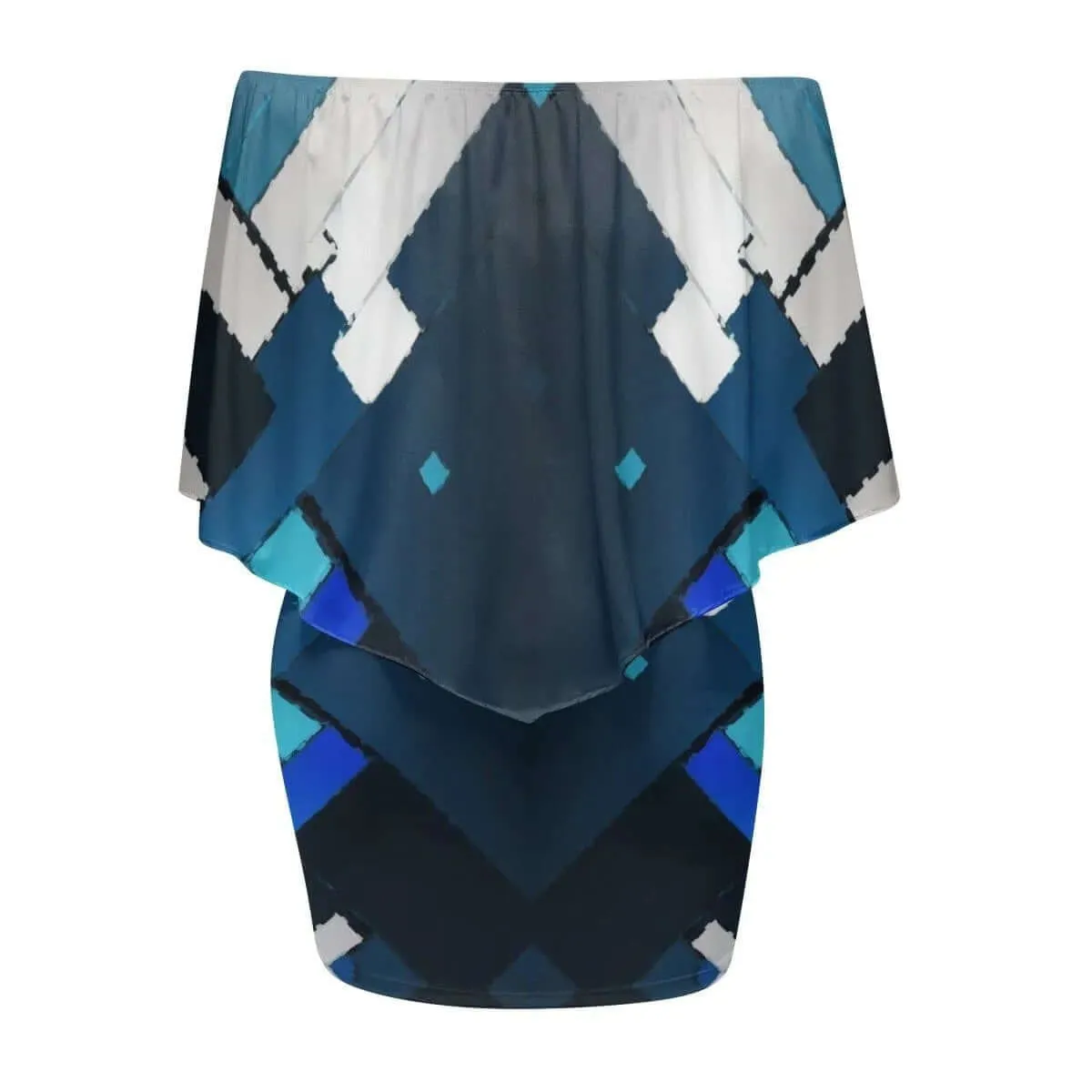 Stylish Azure Mosaic Dress