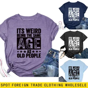 This Is Strange, Letter Printed Women's New Summer Short Sleeved Shirt