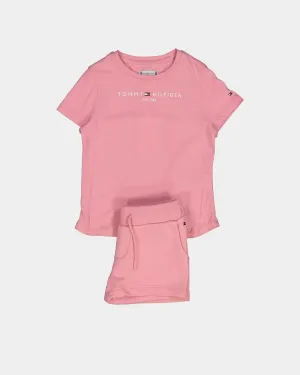 Tommy Hilfiger Kids' Essential T-Shirt Shorts Set Fresh Pink