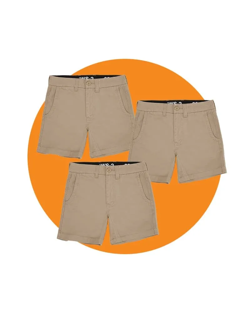 Tradies WS-2 Lightweight Work Shorts Value Pack - Khaki
