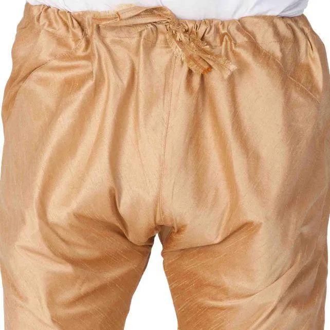 VM By VASTRAMAY Men's Gold Cotton Silk Blend Pyjama