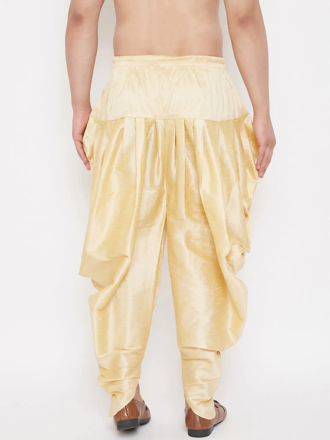 VM BY Vastramay Men's Gold Dhoti Pants