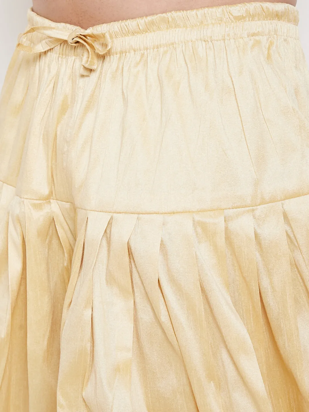 VM BY Vastramay Men's Gold Dhoti Pants
