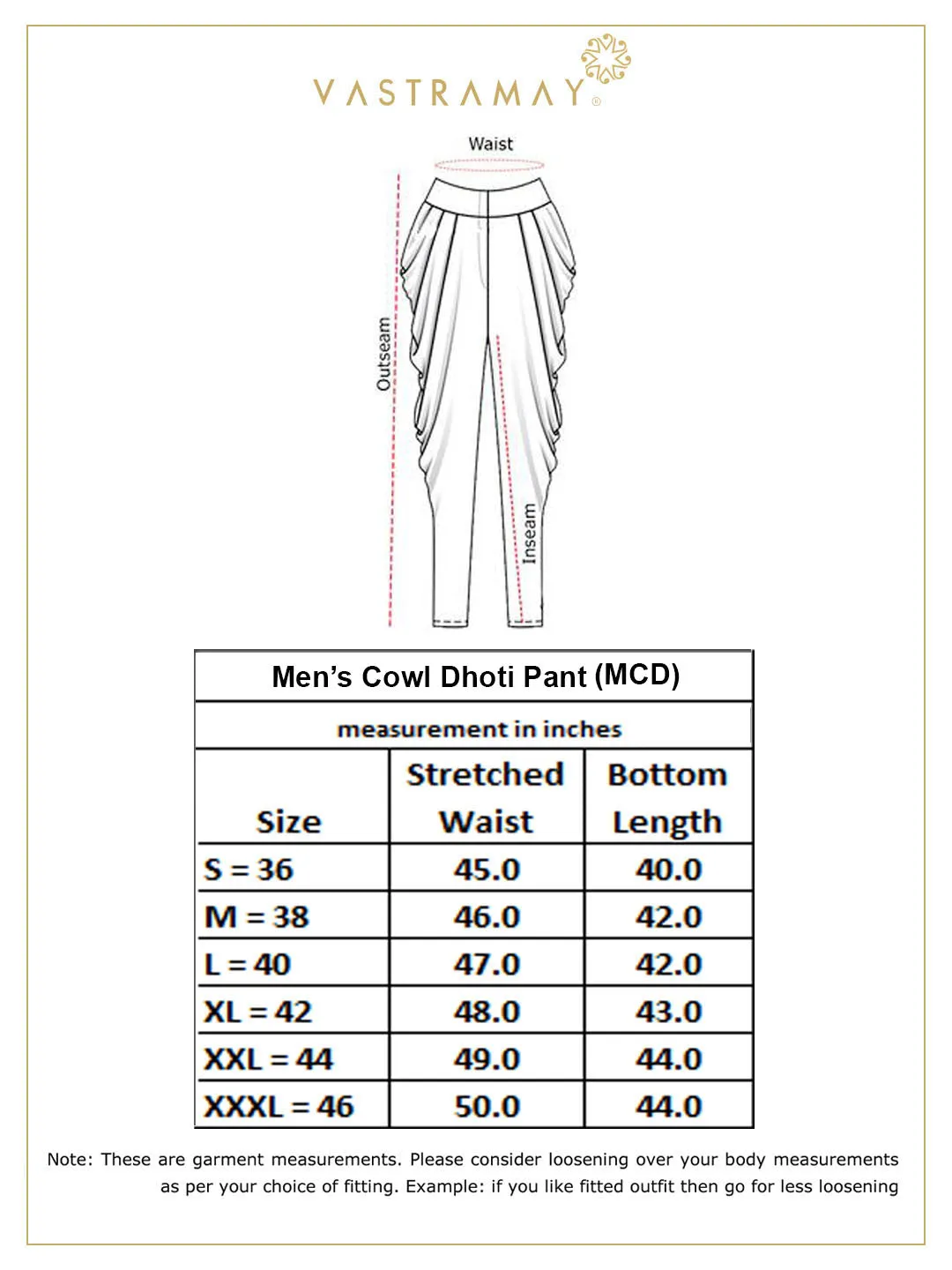 VM BY Vastramay Men's Gold Dhoti Pants