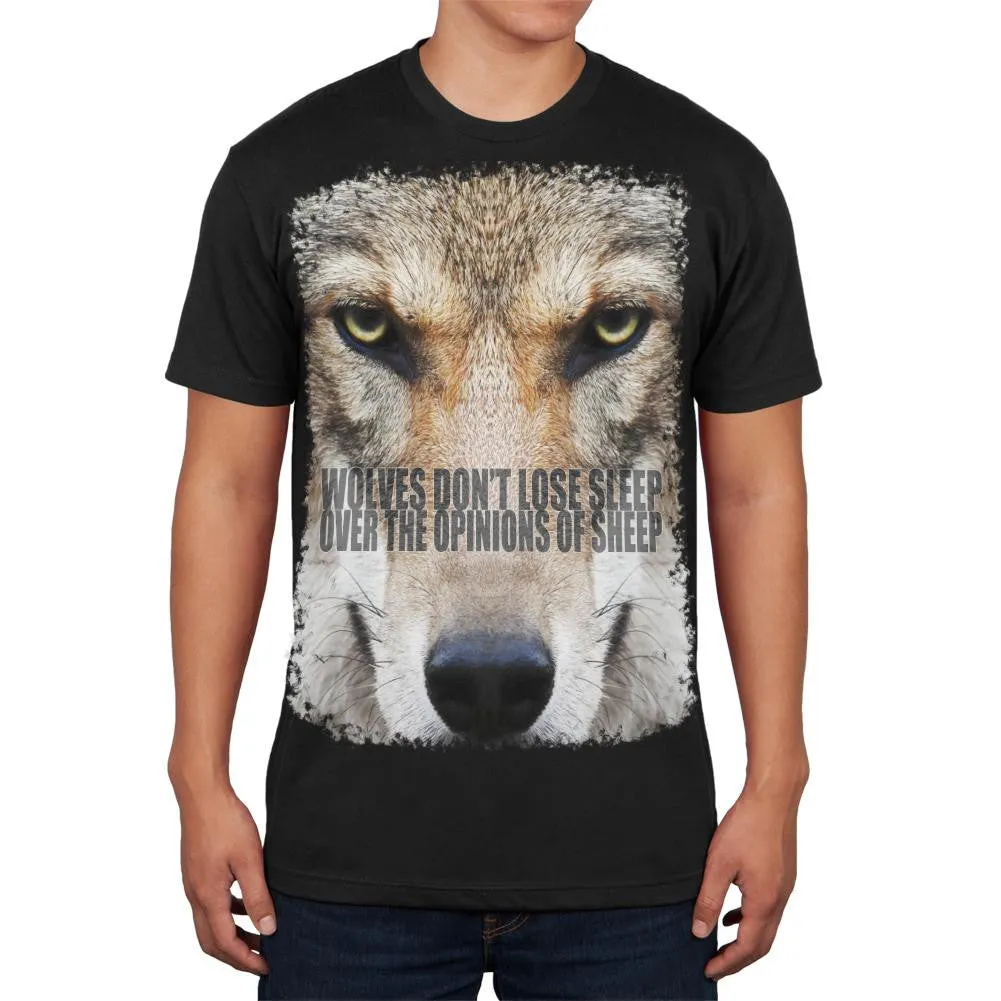 Wolves Sheep Opinions Quote Black Adult Soft T-Shirt